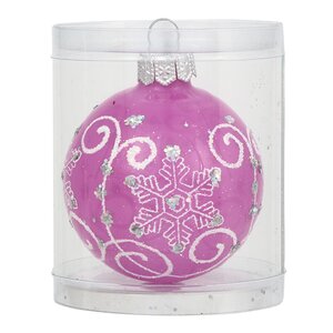 Стеклянный елочный шар Зимушка 6 см розовый Фабрика Елочка фото 2