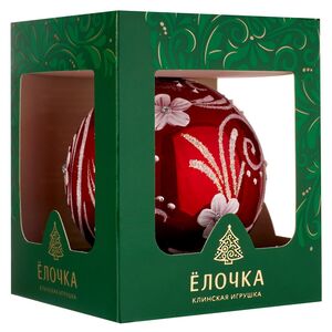 Стеклянный елочный шар Белые Цветы 7 см красный Фабрика Елочка фото 6
