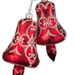 Новогоднее украшение Колокольчики - Колокольный Звон 12 см, стекло Фабрика Елочка фото 2