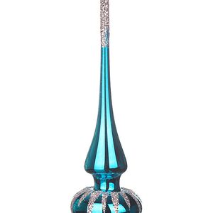 Верхушка Капель 26 см синяя, стекло Фабрика Елочка фото 2