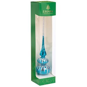 Верхушка Капель 26 см синяя, стекло Фабрика Елочка фото 3