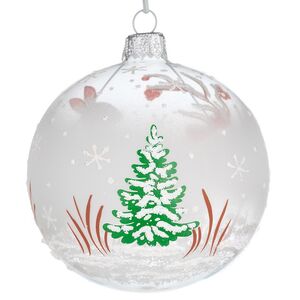 Стеклянный елочный шар Зайчики 9 см Фабрика Елочка фото 3