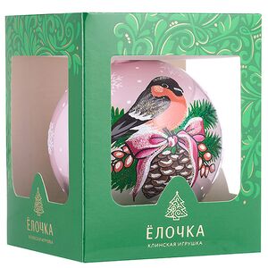 Стеклянный елочный шар Снегирь 9 см розовый Фабрика Елочка фото 3