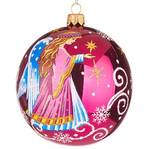 Стеклянный елочный шар Нежность 10 см вишневый Фабрика Елочка фото 2