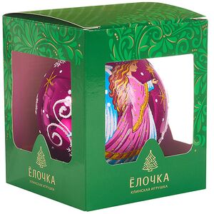 Стеклянный елочный шар Нежность 10 см вишневый Фабрика Елочка фото 4