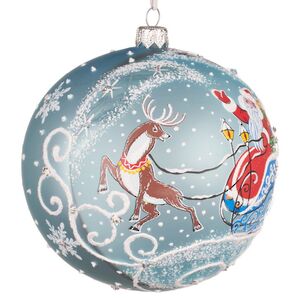 Стеклянный елочный шар Северная сказка 11 см Фабрика Елочка фото 2