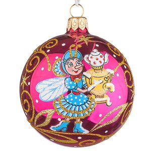 Набор стеклянных елочных шаров Муха-Цокотуха 8 см, 4 шт Фабрика Елочка фото 3