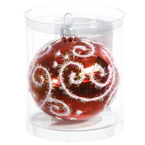Стеклянный елочный шар Сияние 6 см красный Фабрика Елочка фото 2