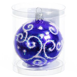 Стеклянный елочный шар Сияние 6 см синий Фабрика Елочка фото 2