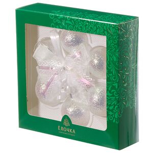 Стеклянное елочное украшение Гирлянда Фея 30 см белый Фабрика Елочка фото 2