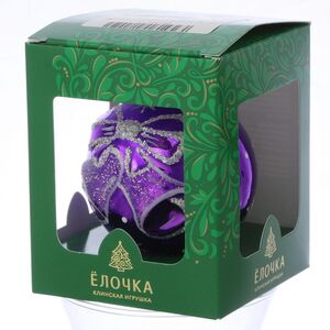 Стеклянный елочный шар Бубенцы 7 см фиолетовый Фабрика Елочка фото 2