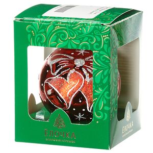 Стеклянный елочный шар Бубенцы 7 см красный Фабрика Елочка фото 2