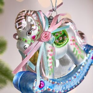 Стеклянная елочная игрушка Лошадка-Качалка Милти 10 см Kurts Adler фото 2