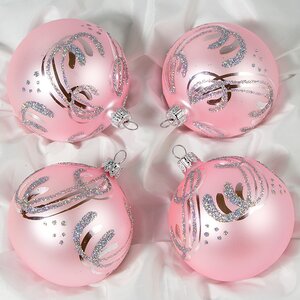 Набор стеклянных елочных шаров Бабочка 7 см, 4 шт розовый Фабрика Елочка фото 1