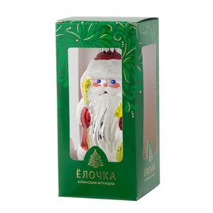 Стеклянная елочная игрушка Дед Мороз 8 см, подвеска Фабрика Елочка фото 2
