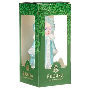 Стеклянная елочная игрушка Снегурочка 8 см голубая, подвеска Фабрика Елочка фото 4
