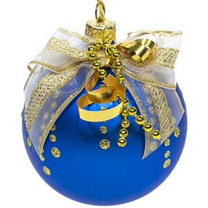 Стеклянный елочный шар Шарм 7 см синий Фабрика Елочка фото 1