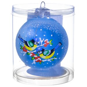 Стеклянный елочный шар Орбита 6 см голубой Фабрика Елочка фото 2
