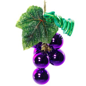 Елочное украшение Гирлянда Виноград-3 фиолетовая 15 см, стекло Фабрика Елочка фото 1