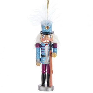 Елочная игрушка Щелкунчик - Бравый Гвардеец 13 см голубой, подвеска Kurts Adler фото 1