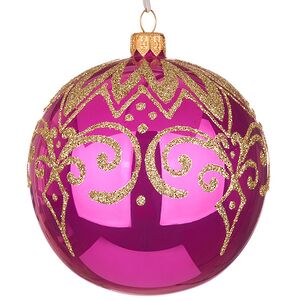 Стеклянный елочный шар Вечерний 9 см розовый Фабрика Елочка фото 2