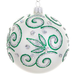 Стеклянный елочный шар Мелодия 9 см зеленый Фабрика Елочка фото 1