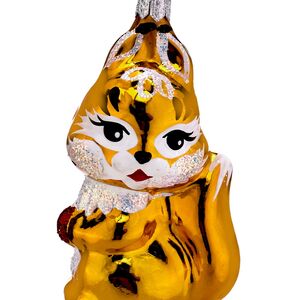 Стеклянная елочная игрушка Белочка 8 см, подвеска Фабрика Елочка фото 2