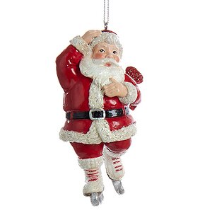 Елочная игрушка Санта-Клаус на коньках 10 см, подвеска Kurts Adler фото 1