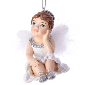 Елочная игрушка Маленькая Фея-балеринка 7 см брюнетка, подвеска Kurts Adler фото 1