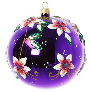Стеклянный елочный шар Лесная Сказка 11 см фиолетовый Фабрика Елочка фото 1