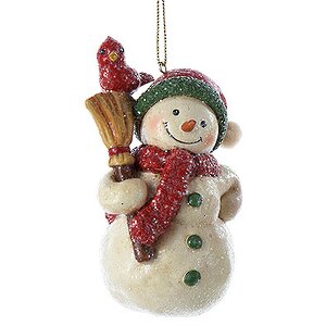 Елочная игрушка Сахарный снеговик в красном шарфе 6 см, подвеска Kurts Adler фото 1