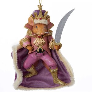 Елочная игрушка Мышиный Король в фиолетовой накидке - Сказочный Балет 15 см, подвеска Kurts Adler фото 1