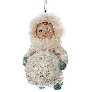 Елочная игрушка Юный Новый Год лепит снеговика 10 см, подвеска Kurts Adler фото 1