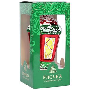 Стеклянная елочная игрушка Фонарь 8 см, подвеска Фабрика Елочка фото 2
