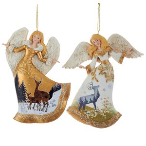 Елочная игрушка Ангел - Лесная царевна 12 см в белом, подвеска Kurts Adler фото 3