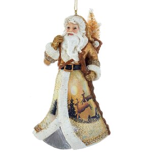 Елочная игрушка Дед Мороз - Лесной властитель 13 см в золотом, подвеска Kurts Adler фото 1