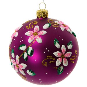 Стеклянный елочный шар Глория 8 см фиолетовый Фабрика Елочка фото 1