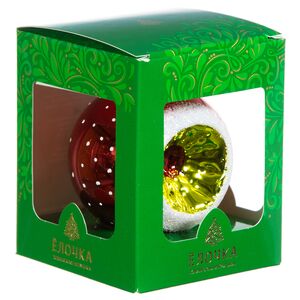 Стеклянный елочный шар Фонарик 7 см красный Фабрика Елочка фото 2