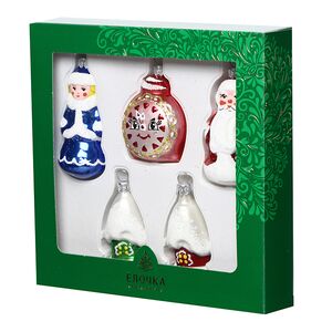 Набор елочных игрушек Сказочный, 5 шт, стекло, подвеска Фабрика Елочка фото 2