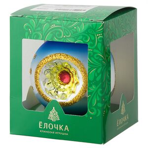 Стеклянный елочный шар Фонарики 8 см голубой Фабрика Елочка фото 3