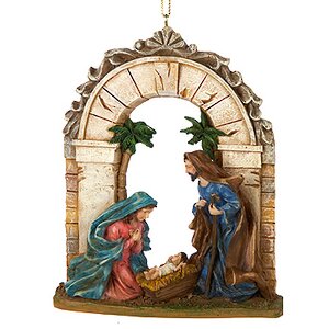 Елочное украшение Рождество Христово 10 см, подвеска Kurts Adler фото 1