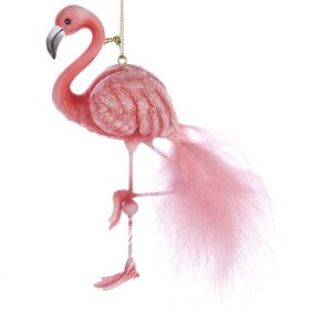 Ёлочная игрушка Изящный Фламинго Роуз 14 см, подвеска