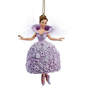 Елочное украшение Балерина Цветочная Принцесса 10 см сиреневая, подвеска Kurts Adler фото 1