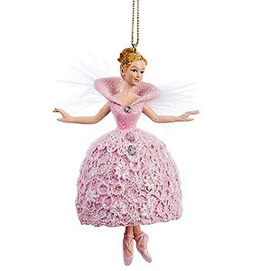 Елочное украшение Балерина Цветочная Принцесса 10 см розовая, подвеска Kurts Adler фото 1