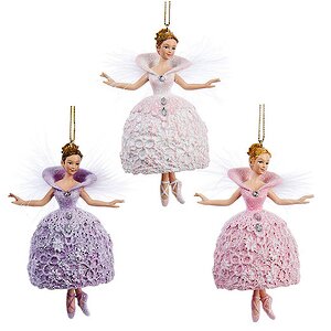 Елочное украшение Балерина Цветочная Принцесса 10 см сиреневая, подвеска Kurts Adler фото 2