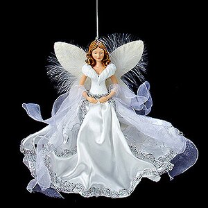 Елочное украшение Белоснежный Ангел шатенка 23 см, подвеска Kurts Adler фото 1