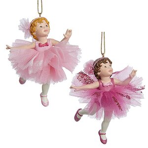 Елочное украшение Малышка-Балерина в светло-розовой юбке 9 см, подвеска Kurts Adler фото 2