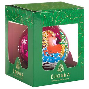 Стеклянный елочный шар Зодиак - Лошадка Дезири 6 см вишневый Фабрика Елочка фото 4
