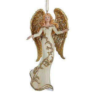 Елочная игрушка Ангел в вечернем платье - блондинка 14 см, подвеска Kurts Adler фото 1