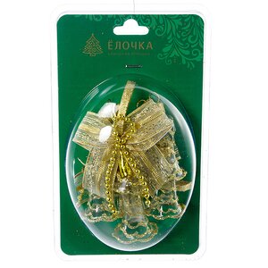 Стеклянное елочное украшение Колокольчики Брелок 8.5 см, 2 шт Фабрика Елочка фото 2